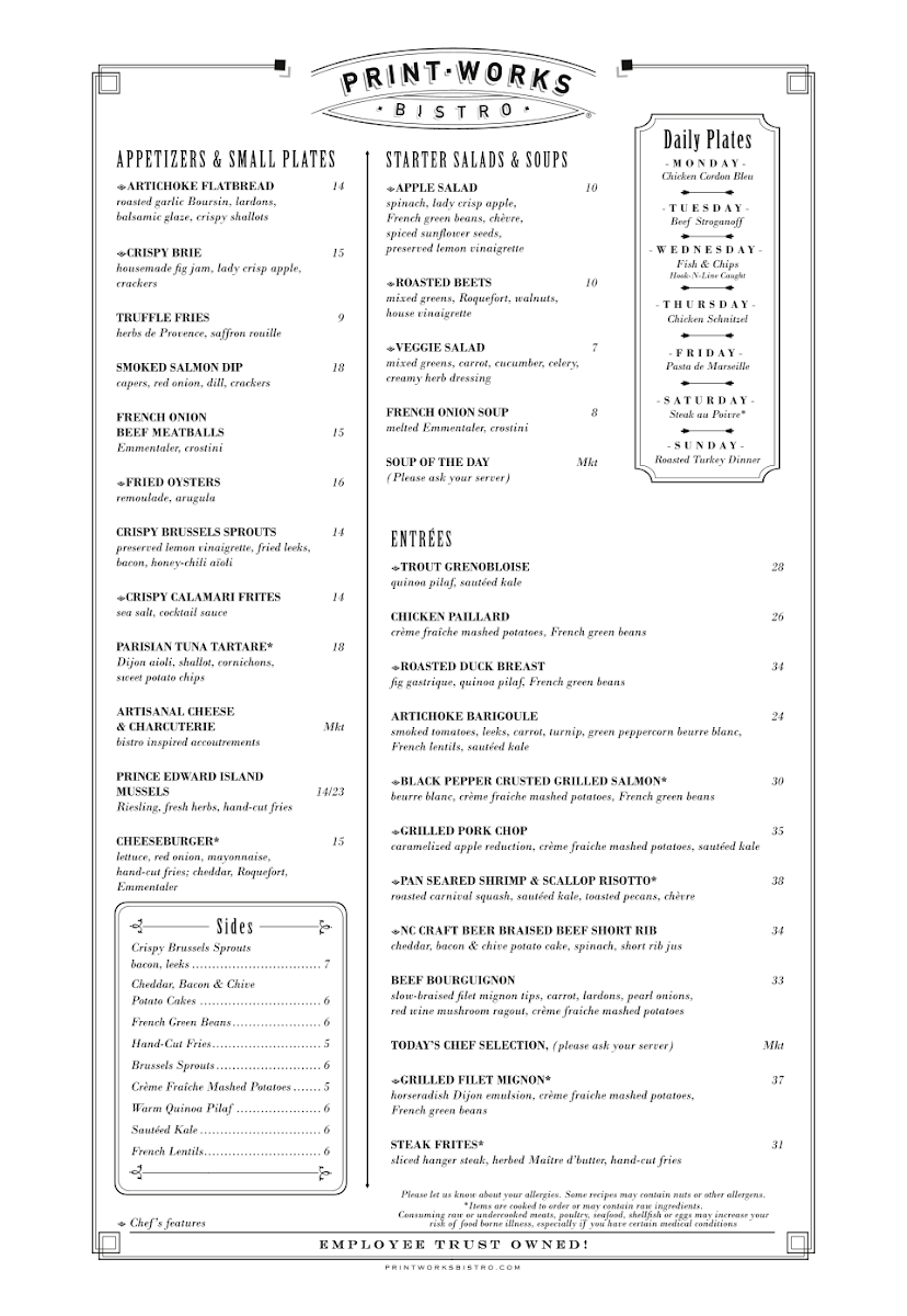 Print Works Bistro Menu - Image 2